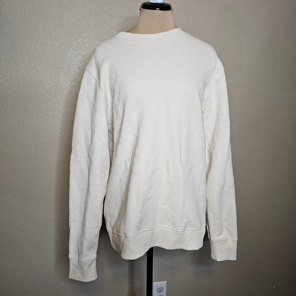 Banana‎ Republic Classic Fleece Crew Neck Sweatshirt ivory bone Women's Medium